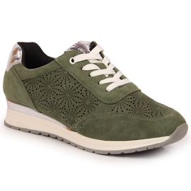 Sneakers Jezzi da donna in suede verde
