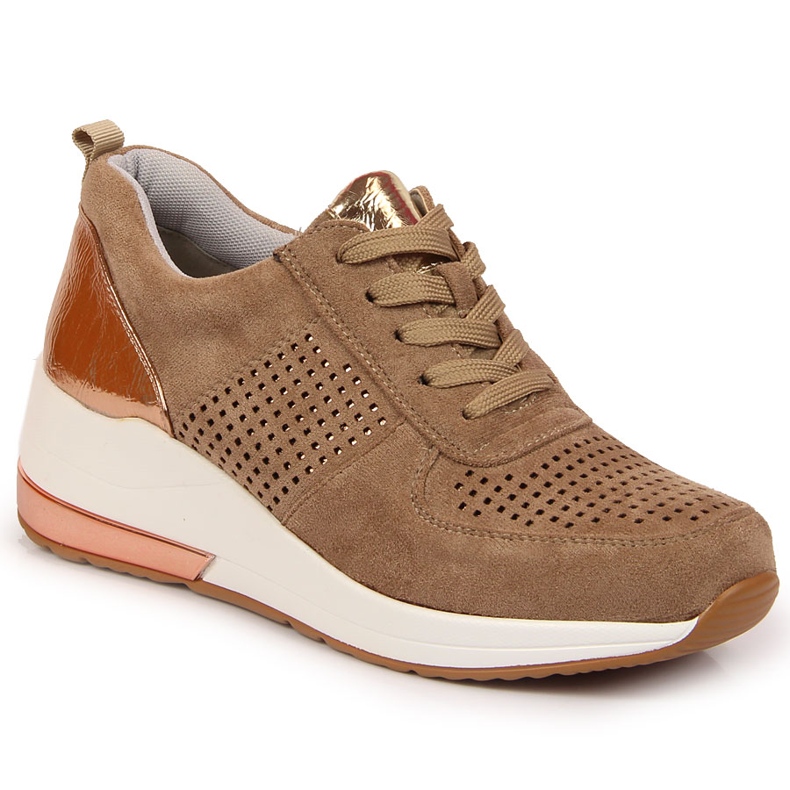 Scarpe con zeppa da donna beige Jezzi