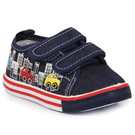 Sneakers Atletico blu navy con velcro per ragazzi