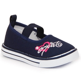 Ballerine da bambina con elastico Atletico blu navy