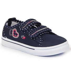 Sneakers Atletico blu navy con velcro per ragazze