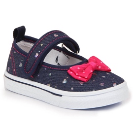 Ballerine da bambina con velcro Atletico blu navy
