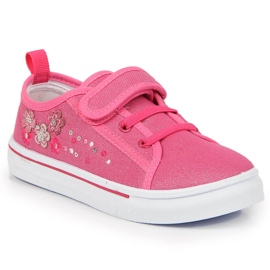 Sneakers rosa da ragazza Atletico con velcro