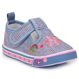 Sneakers Atletico blu con velcro per ragazze