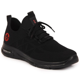 Scarpe sportive da uomo in rete nera Rieker B7376-00 nero