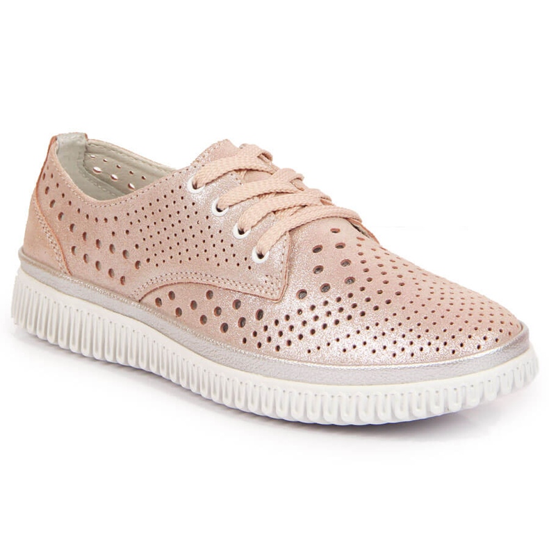 Scarpa da donna in pelle traforata, Artiker rosa perla