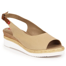 Sandali beige da donna con zeppa Big Star JJ276049