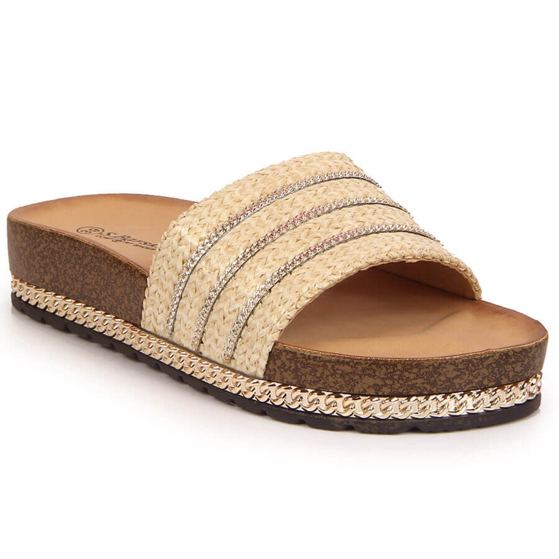 S.Barski Ciabatte da donna beige su plateau di S. Bararski