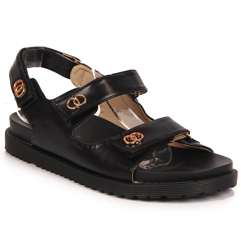 S.Barski Sandali neri da donna S. Barski Velcro nero
