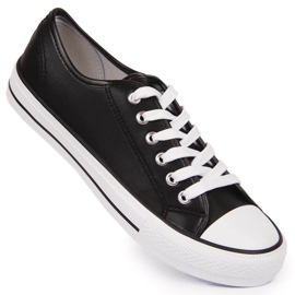 Sneakers basse Atletico nere in ecopelle nero