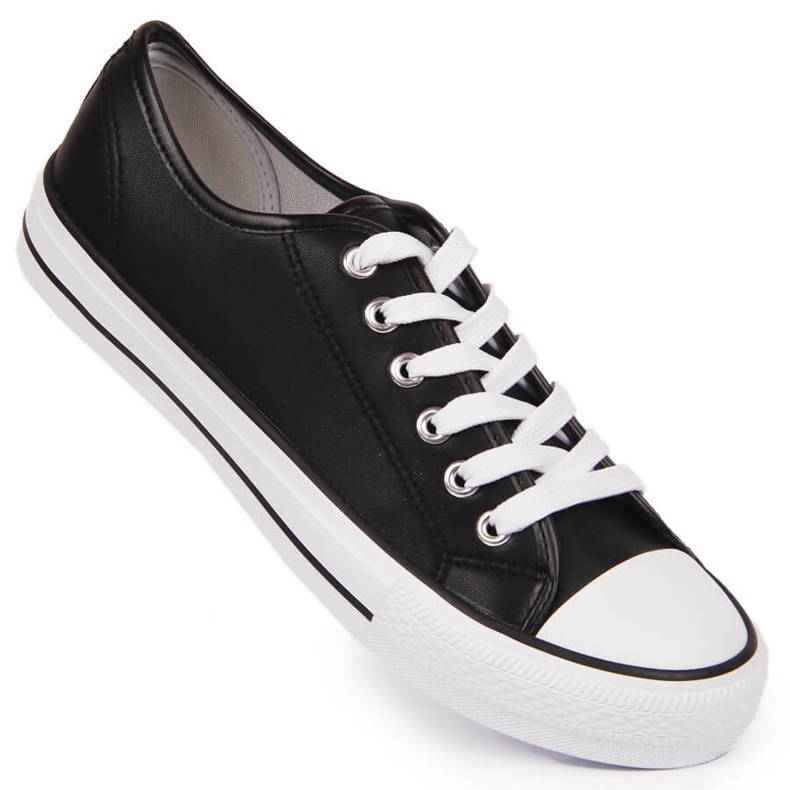 Sneakers basse Atletico nere in ecopelle nero