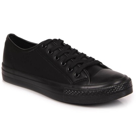 Sneakers basse Atletico nere in ecopelle nero