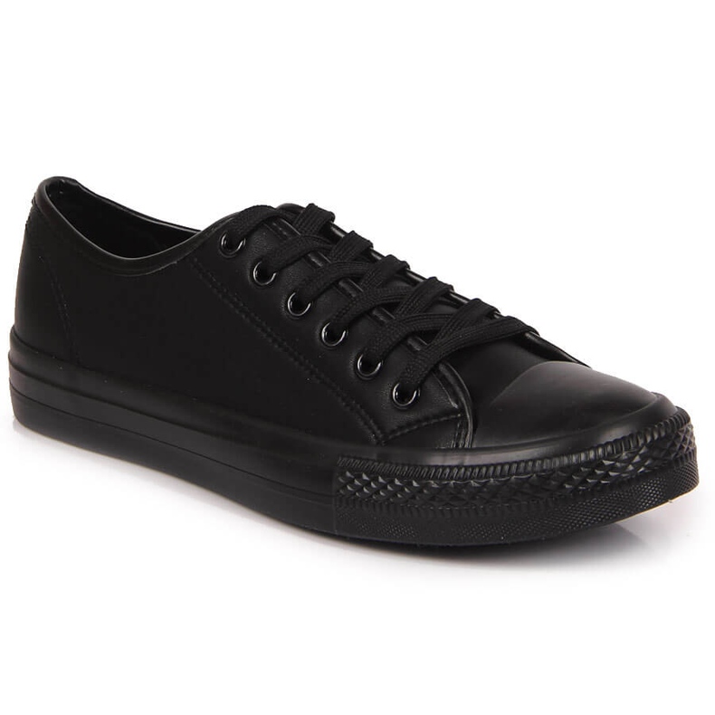 Sneakers basse Atletico nere in ecopelle nero