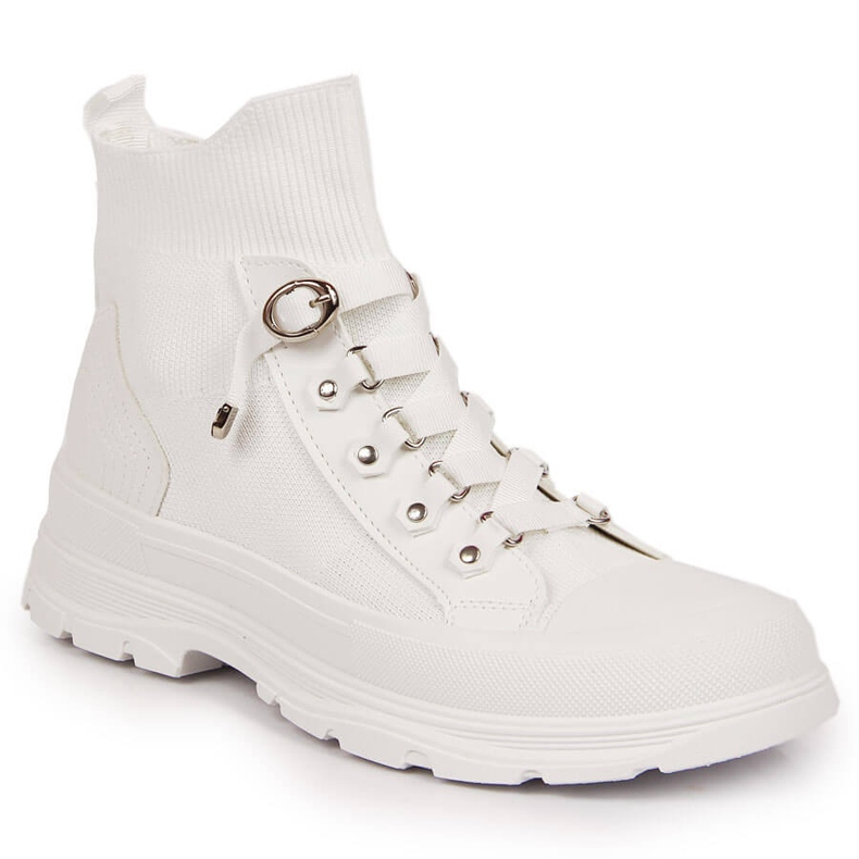 Sneakers alte da donna sulla piattaforma bianca dell'Atletico