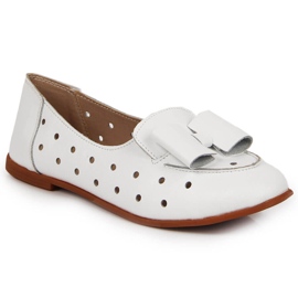 Scarpa da donna Artiker in pelle traforata bianca bianco