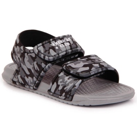 Sandali da bambino in gommapiuma grigia con velcro American Club grigio