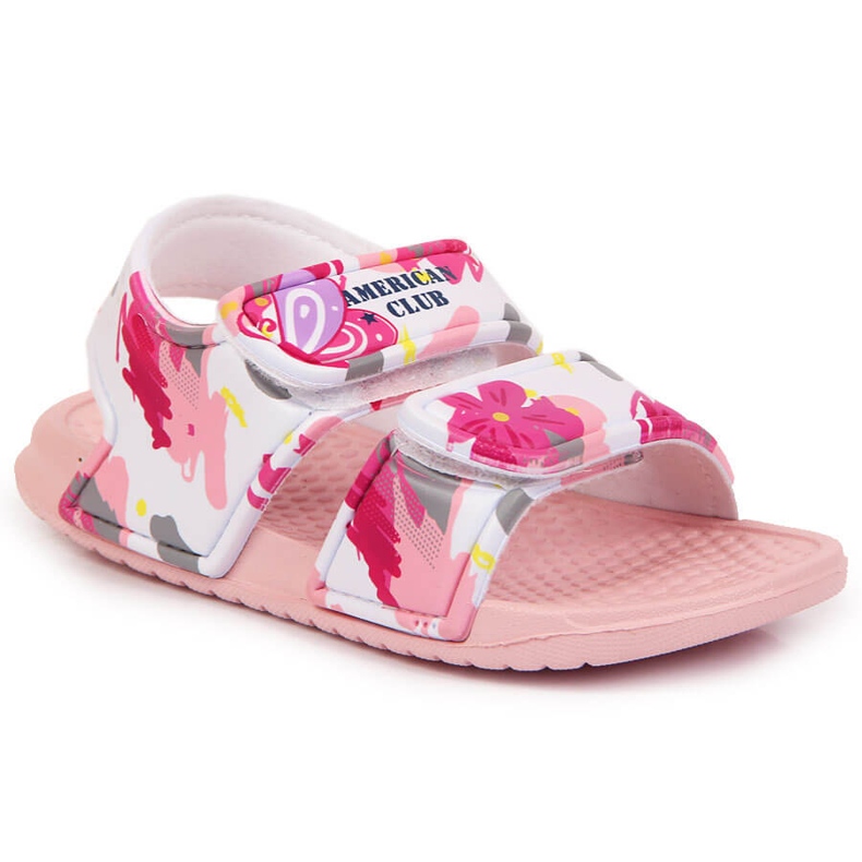 Sandali in schiuma di velcro rosa per ragazze American Club