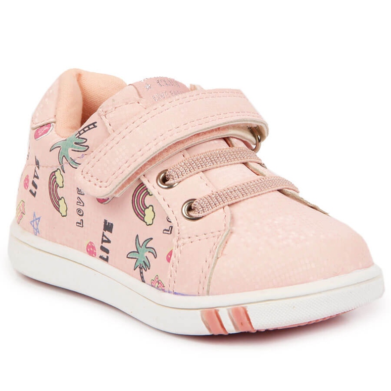 Scarpe sportive da bambina rosa American Club con velcro