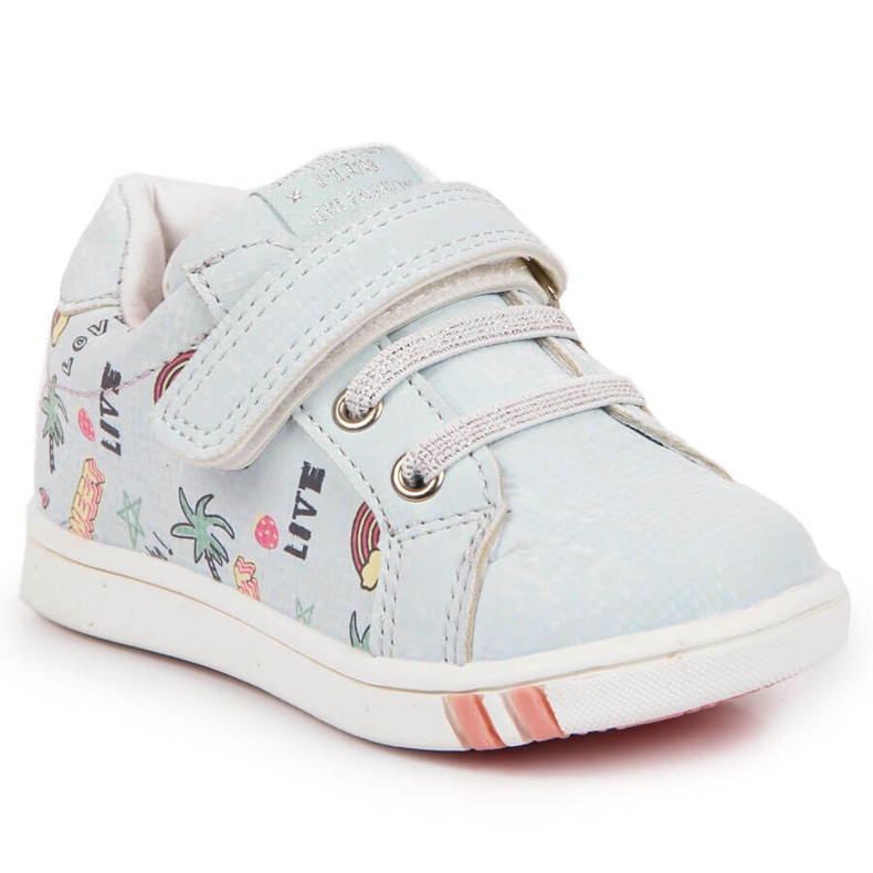 Scarpe sportive da bambina con velcro blu American Club