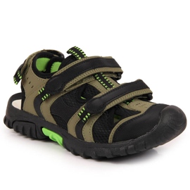 Sandali kaki con velcro da bambino dell'American Club verde