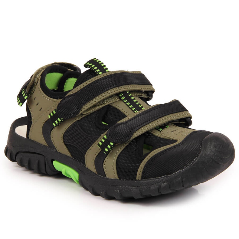 Sandali kaki con velcro da bambino dell'American Club verde