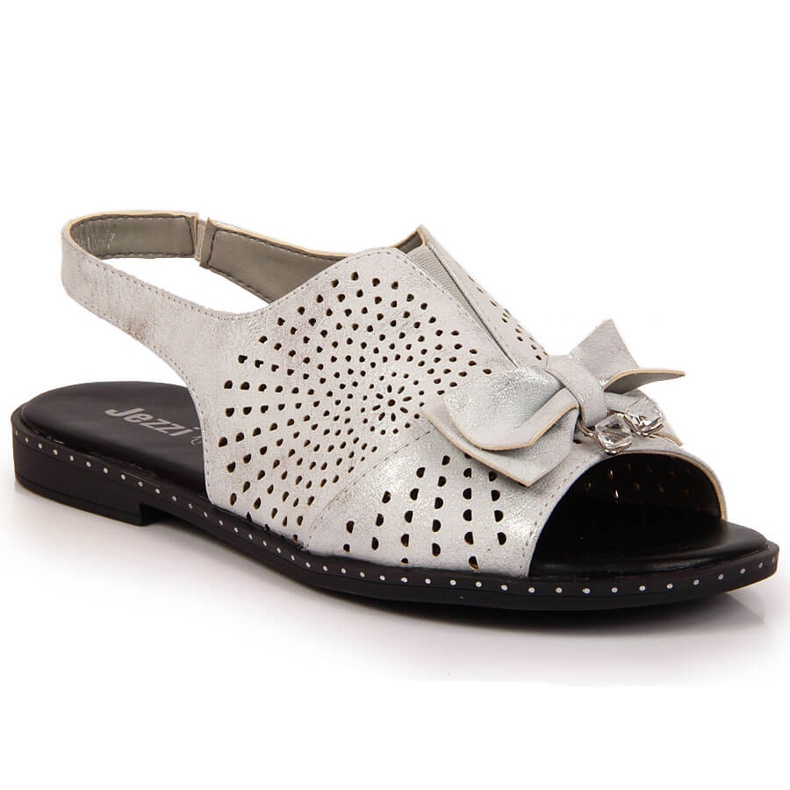 Sandali da donna con fiocco Jezzi argento d'argento