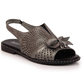 Sandali da donna con fiocco Jezzi color grafite multicolore grigio
