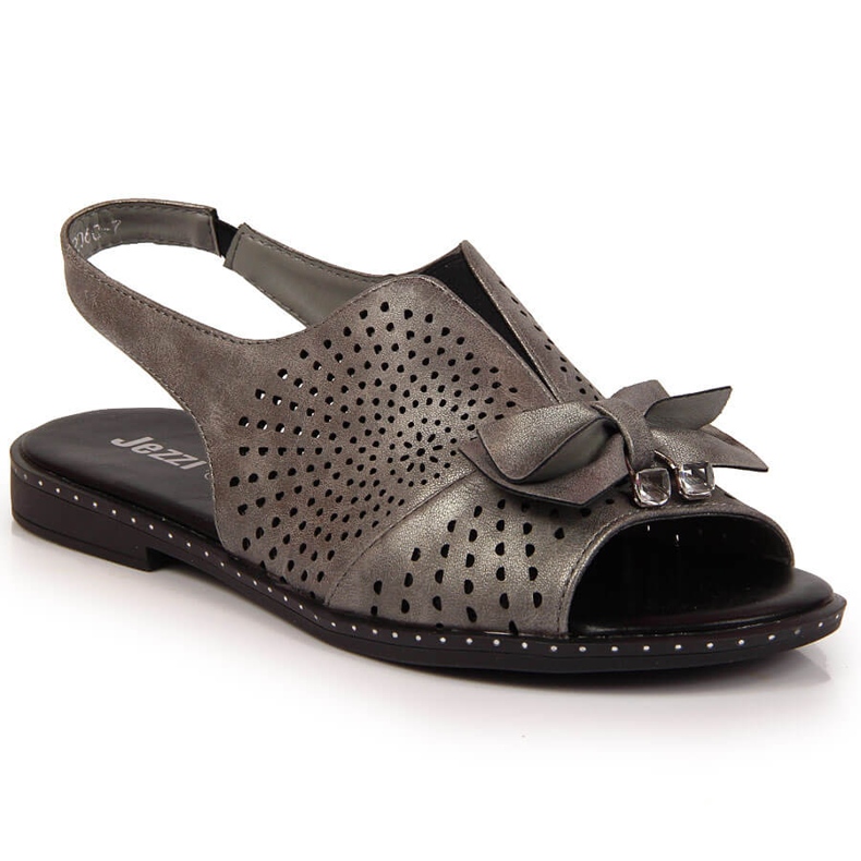 Sandali da donna con fiocco Jezzi color grafite multicolore grigio