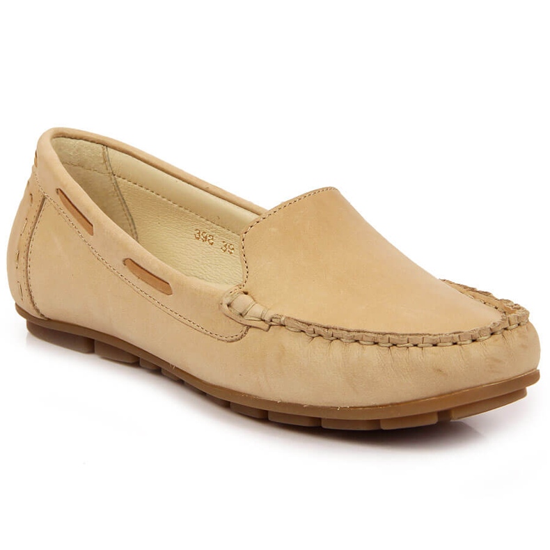Mocassini da donna in pelle beige chiaro Helios 398