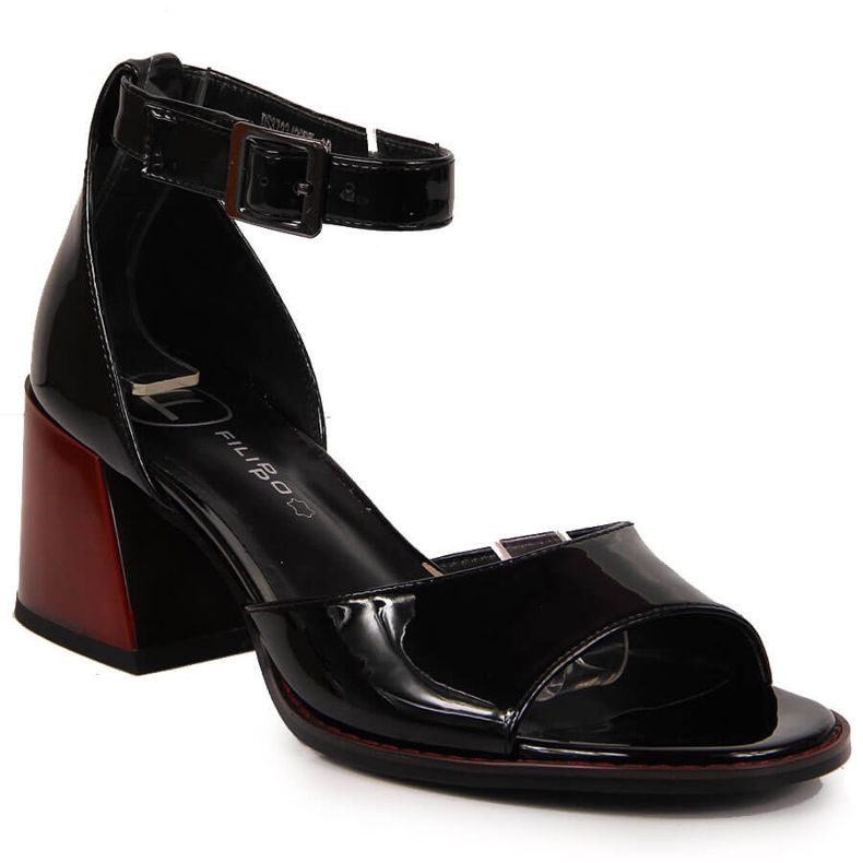 Sandali neri Filippo in vernice nera nero