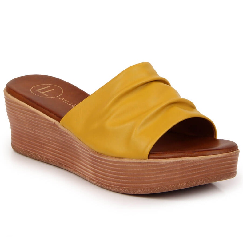 Ciabatte con zeppa Filippo da donna gialle giallo