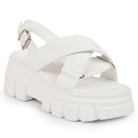 Sandali da donna sulla piattaforma Jezzi bianca bianco