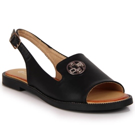 Sandali da donna con ornamento Filippo nero