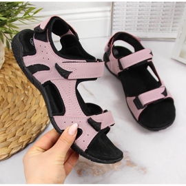 Sandali sportivi da donna con velcro viola American Club