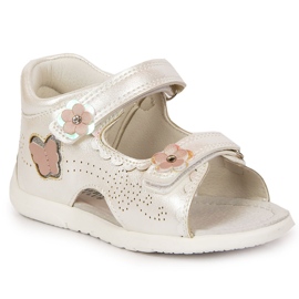 Sandali bianchi con velcro per ragazze American Club bianco