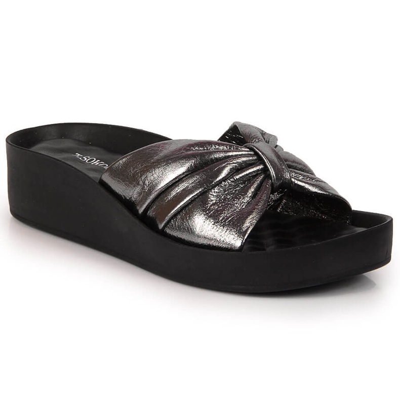 Ciabatte da donna in pelle argento T.Sokolski d'argento