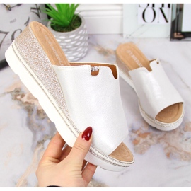 Ciabatte da donna argento su zeppa T.Sokolski