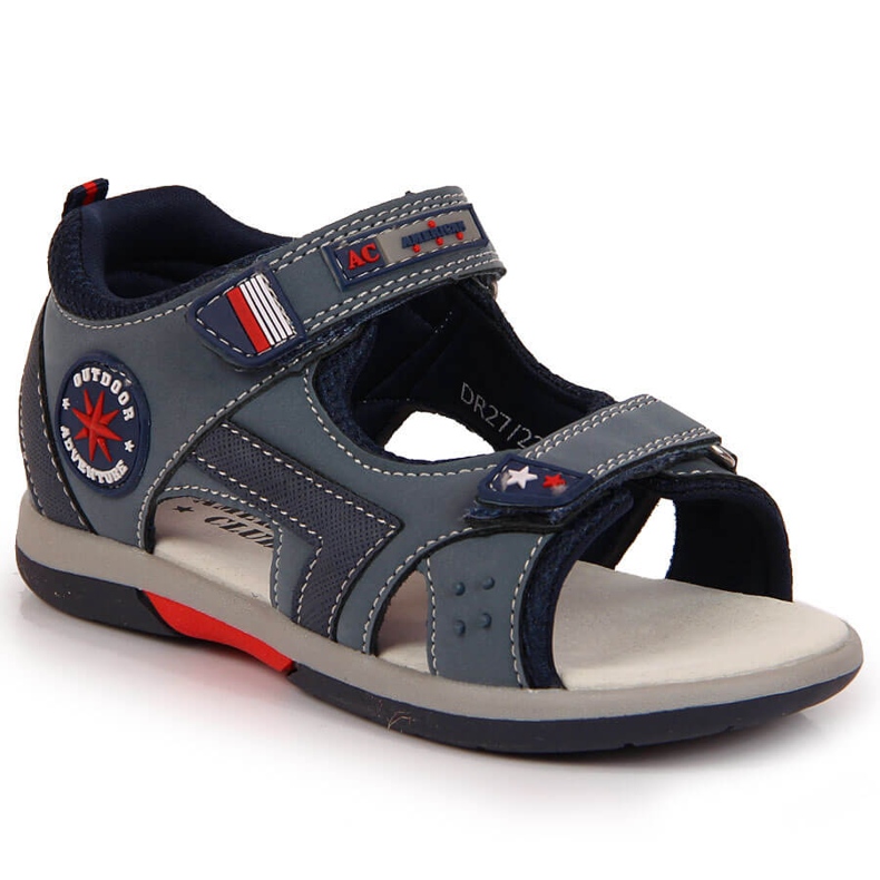 Sandali con velcro blu navy American Club per ragazzi