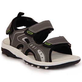 American Club Sandali grigi con velcro Amyerican Club per ragazzi grigio