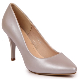 Décolleté su tacco Sergio Leone argento perla