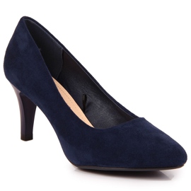 Décolleté su uno stiletto Sergio Leone in suede blu navy