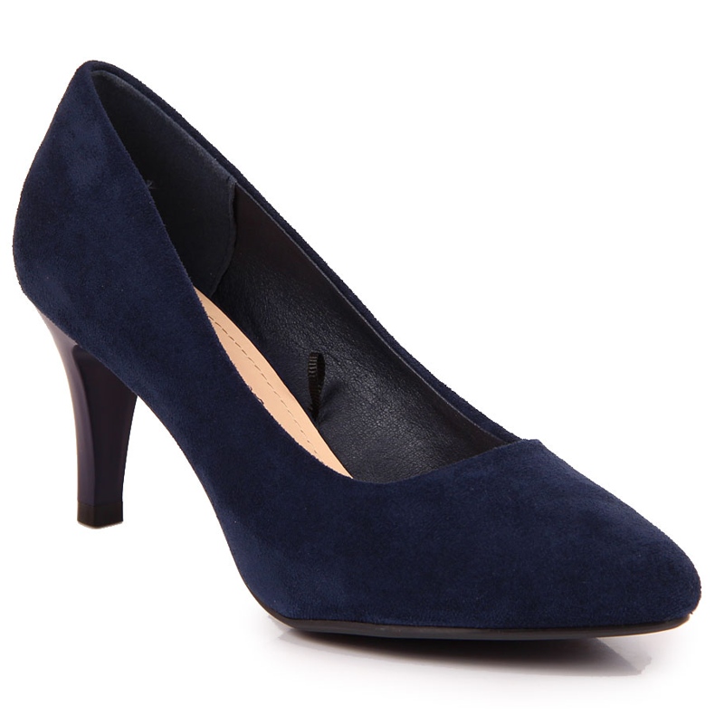 Décolleté su uno stiletto Sergio Leone in suede blu navy