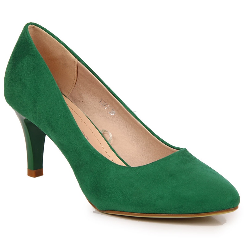 Décolleté su uno stiletto Sergio Leone in suede verde