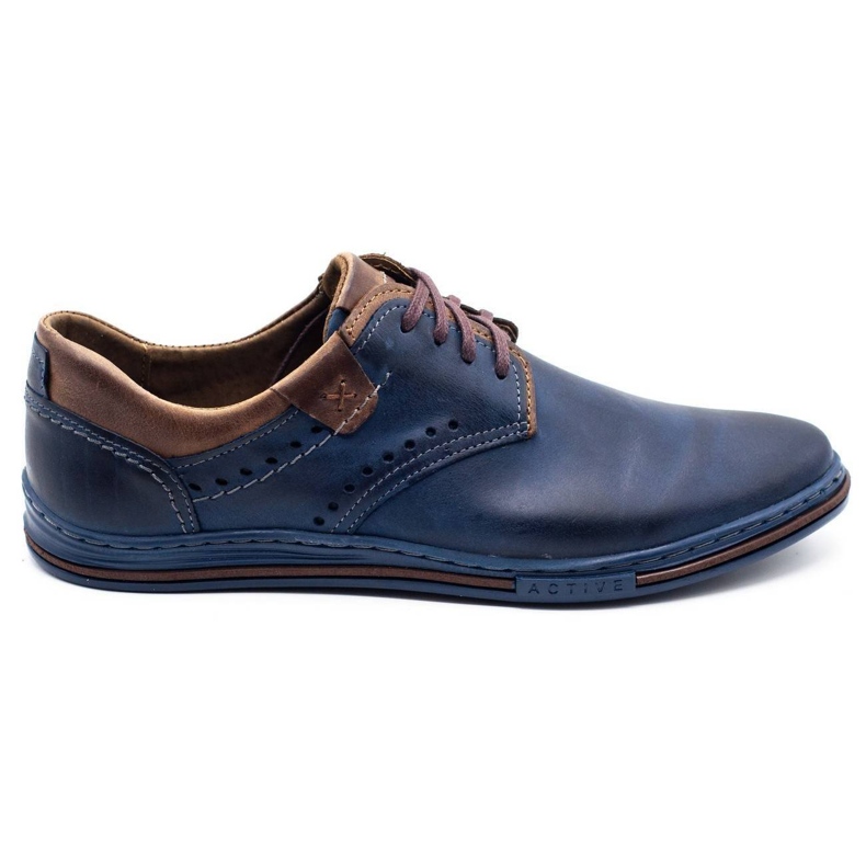 Polbut Scarpe casual 402 da uomo, colore blu navy e marrone
