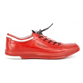 Polbut Scarpe casual da uomo in pelle K22N rosse con parte inferiore rossa rosso