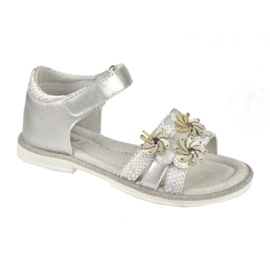 Evento Sandali per ragazze con fiori 22Z23-4792 argento d'argento