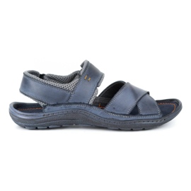 Olivier Sandali da uomo in pelle 336GT blu navy
