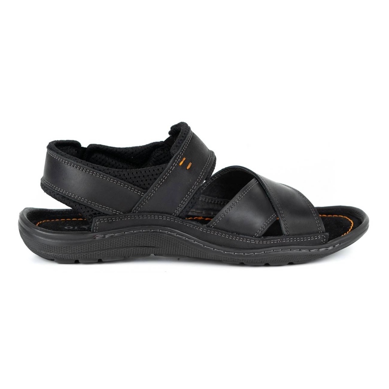 Olivier Sandali neri da uomo in pelle 336GT nero