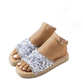 Ciabatte argento sulla piattaforma Susanna