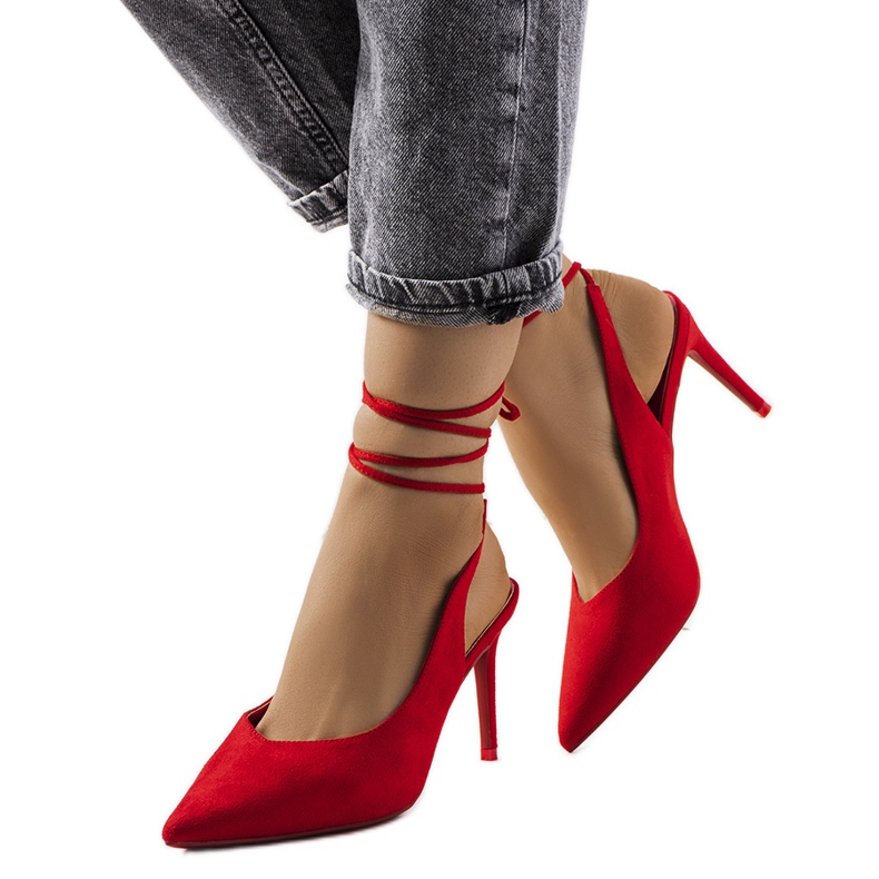 Tacchi alti rossi con tacco di Hakol rosso